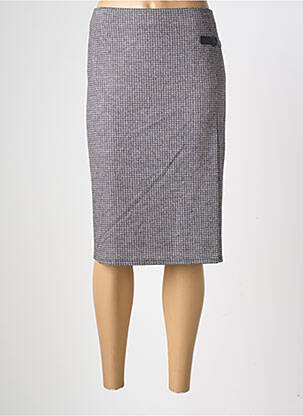 Jupe mi-longue stretch gris GEVANA femme