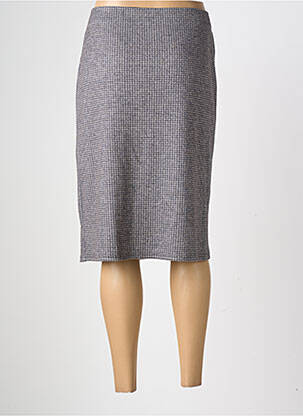 Jupe mi-longue stretch gris GEVANA femme