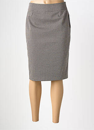 Jupe mi-longue stretch gris GEVANA femme