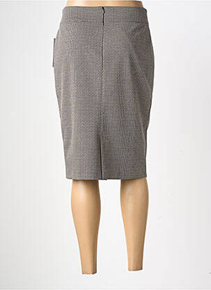 Jupe mi-longue stretch gris GEVANA femme
