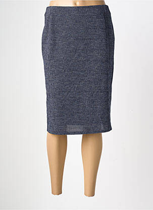 Jupe mi-longue stretch bleu GEVANA femme