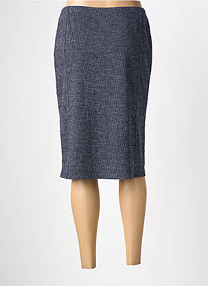 Jupe mi-longue stretch bleu GEVANA femme