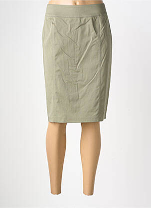 Jupe mi-longue stretch vert GEVANA femme