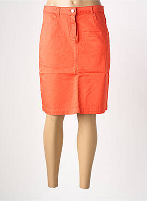 Jupe mi-longue stretch orange GEVANA femme