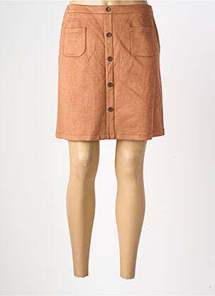Jupe courte poches marron GEVANA femme