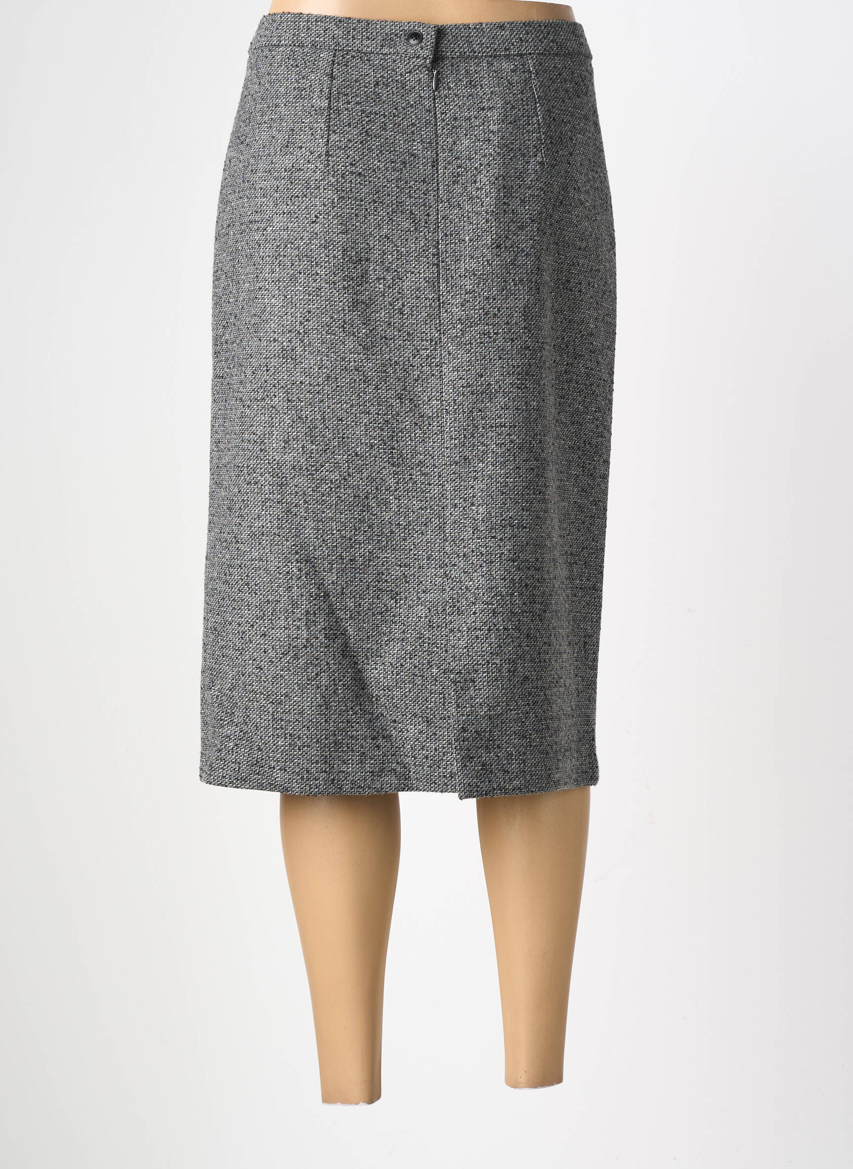 Jupe mi-longue coupe droite gris GEVANA femme