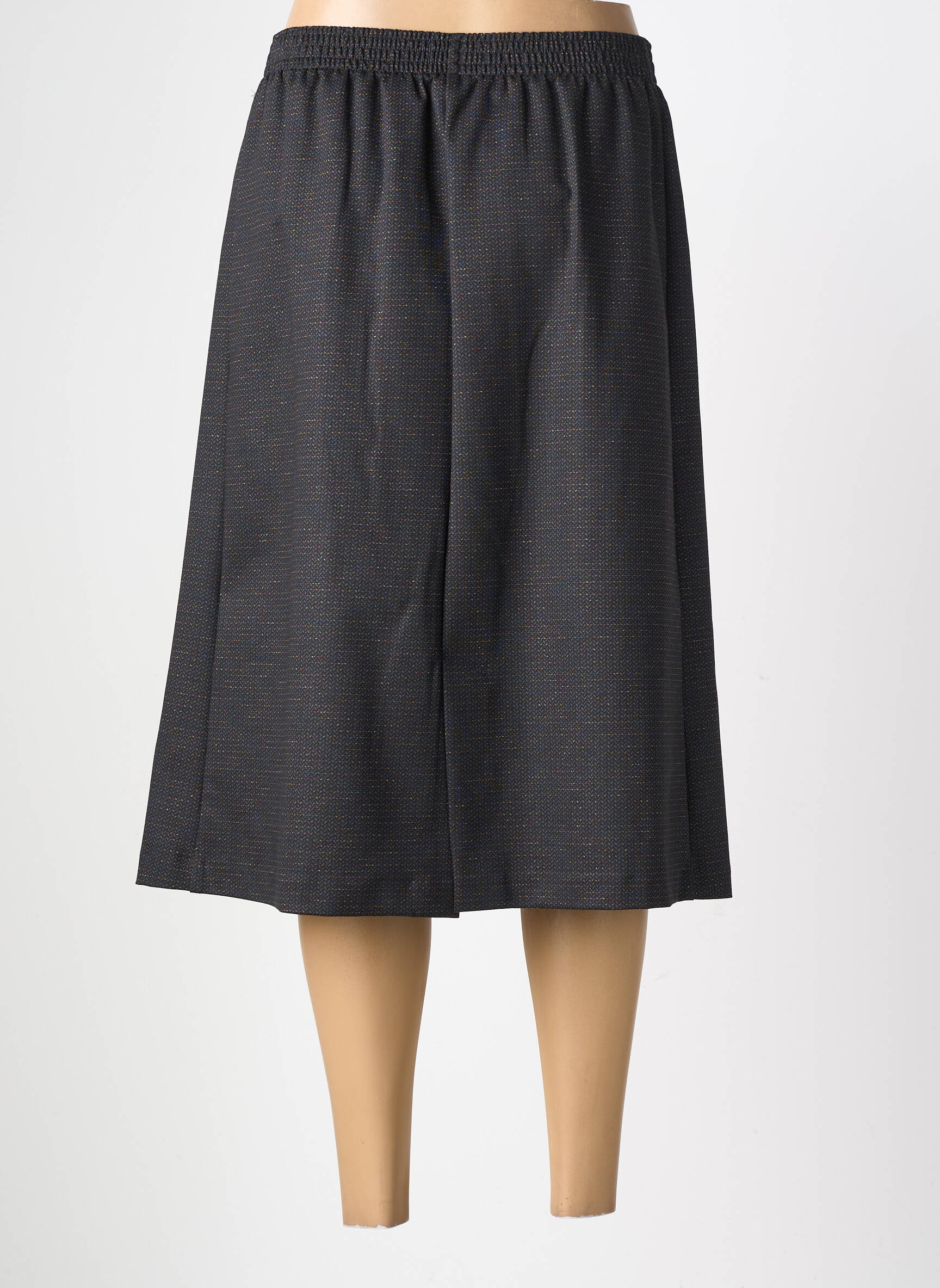 Jupe mi-longue stretch gris GEVANA femme