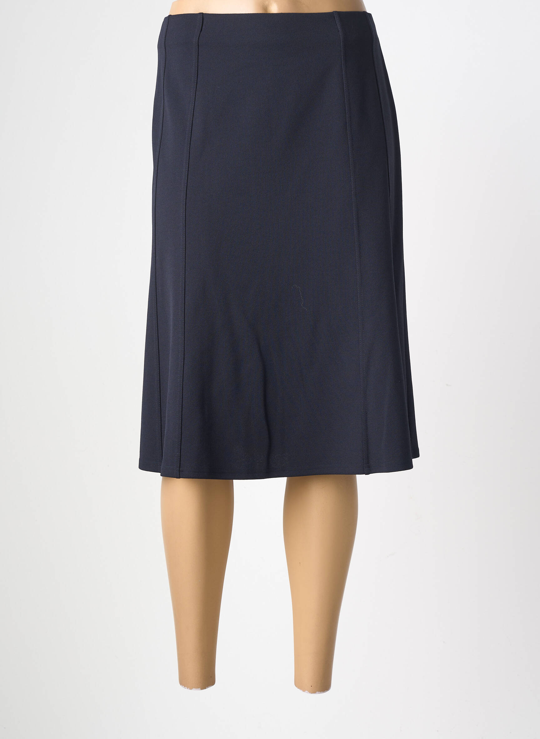 Jupe mi-longue stretch bleu GEVANA femme