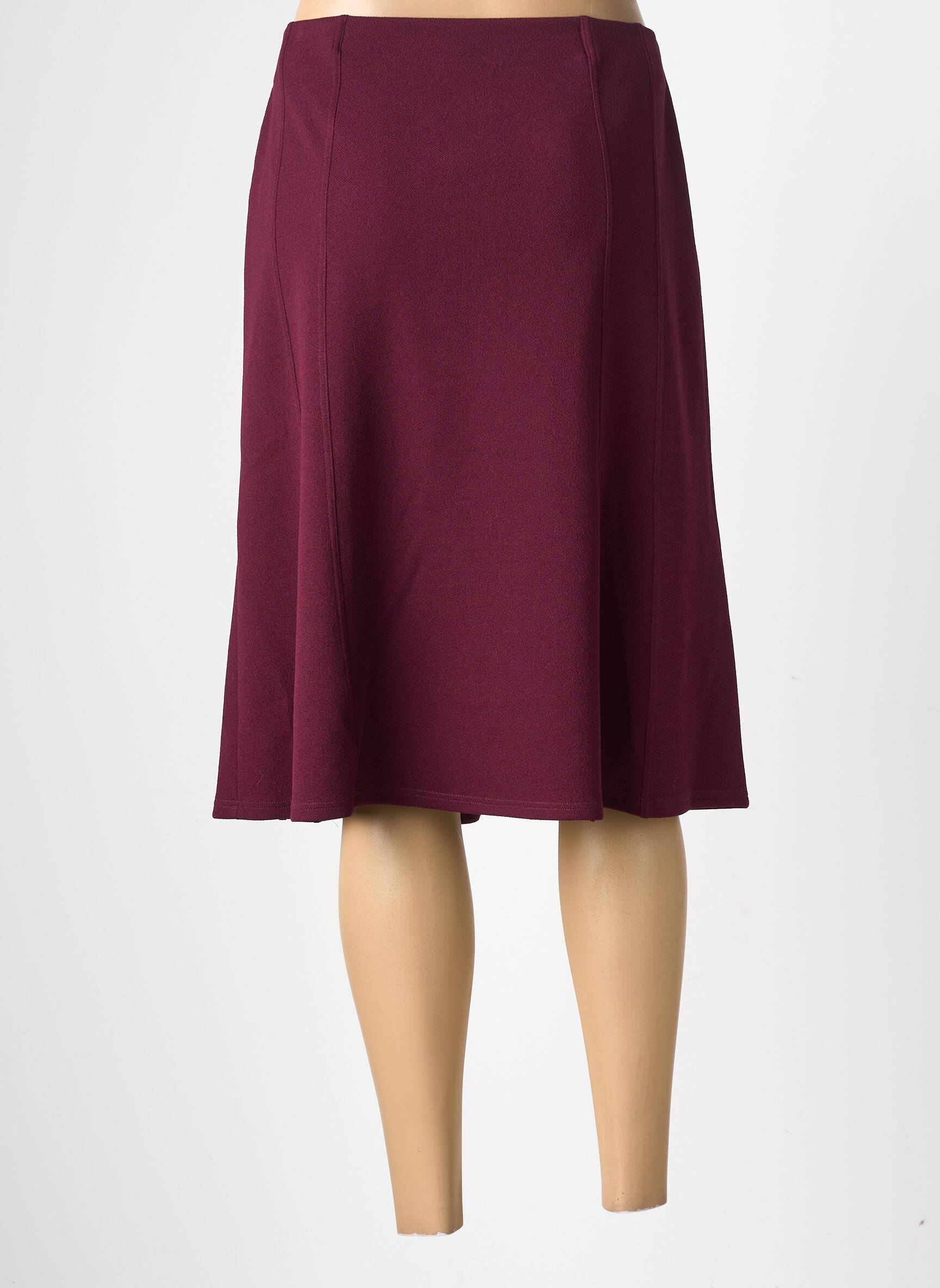 Jupe mi-longue stretch rouge GEVANA femme