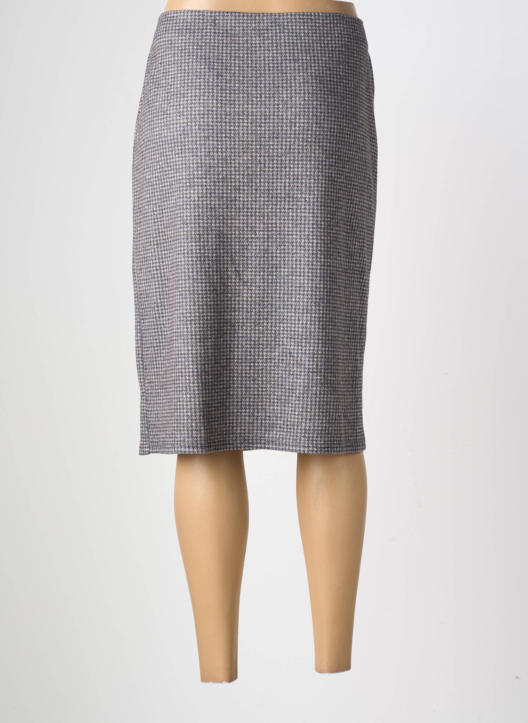 Jupe mi-longue stretch gris GEVANA femme
