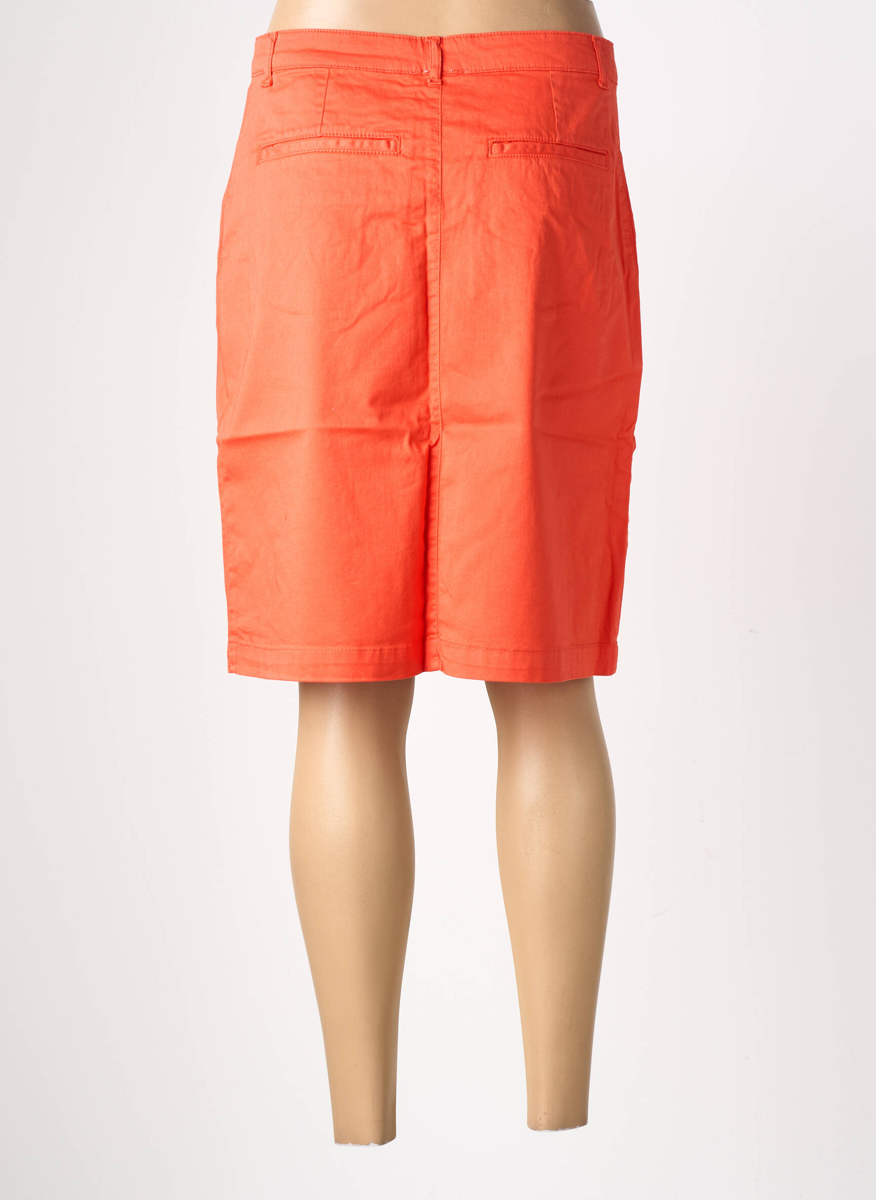 Jupe mi-longue stretch orange GEVANA femme