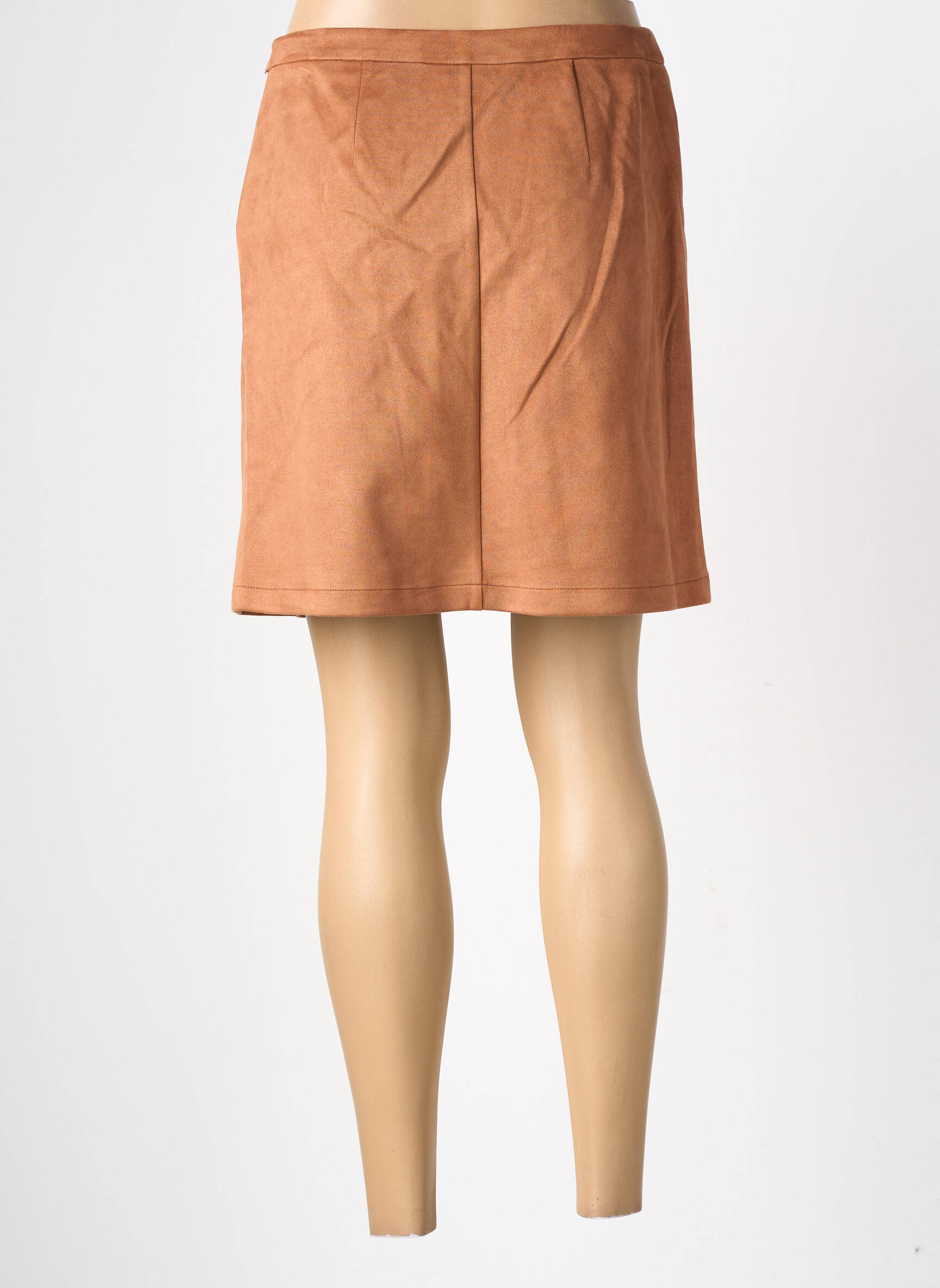 Jupe courte poches marron GEVANA femme