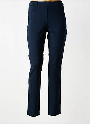Pantalon slim taille haute taille haute bleu GEVANA femme