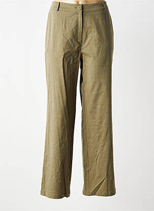 Pantalon droit taille haute taille haute vert GEVANA femme