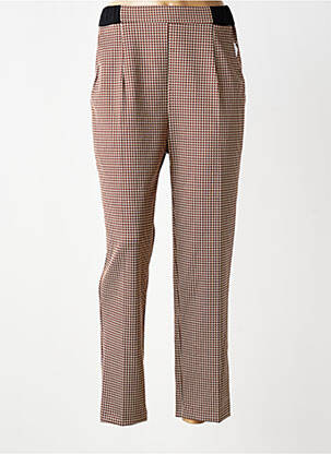 Pantalon slim taille élastique taille normale marron GEVANA femme
