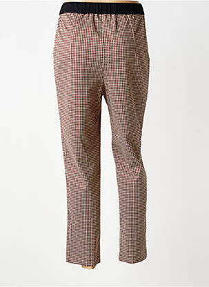 Pantalon slim taille élastique taille normale marron GEVANA femme