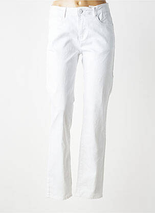 Jeans coupe slim stretch taille normale blanc GEVANA femme