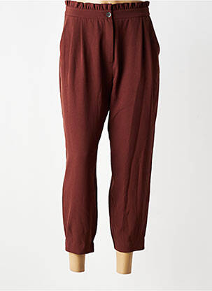 Pantalon slim taille haute taille haute marron GEVANA femme