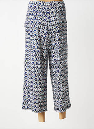 Pantalon large coupe fluide taille normale bleu GEVANA femme