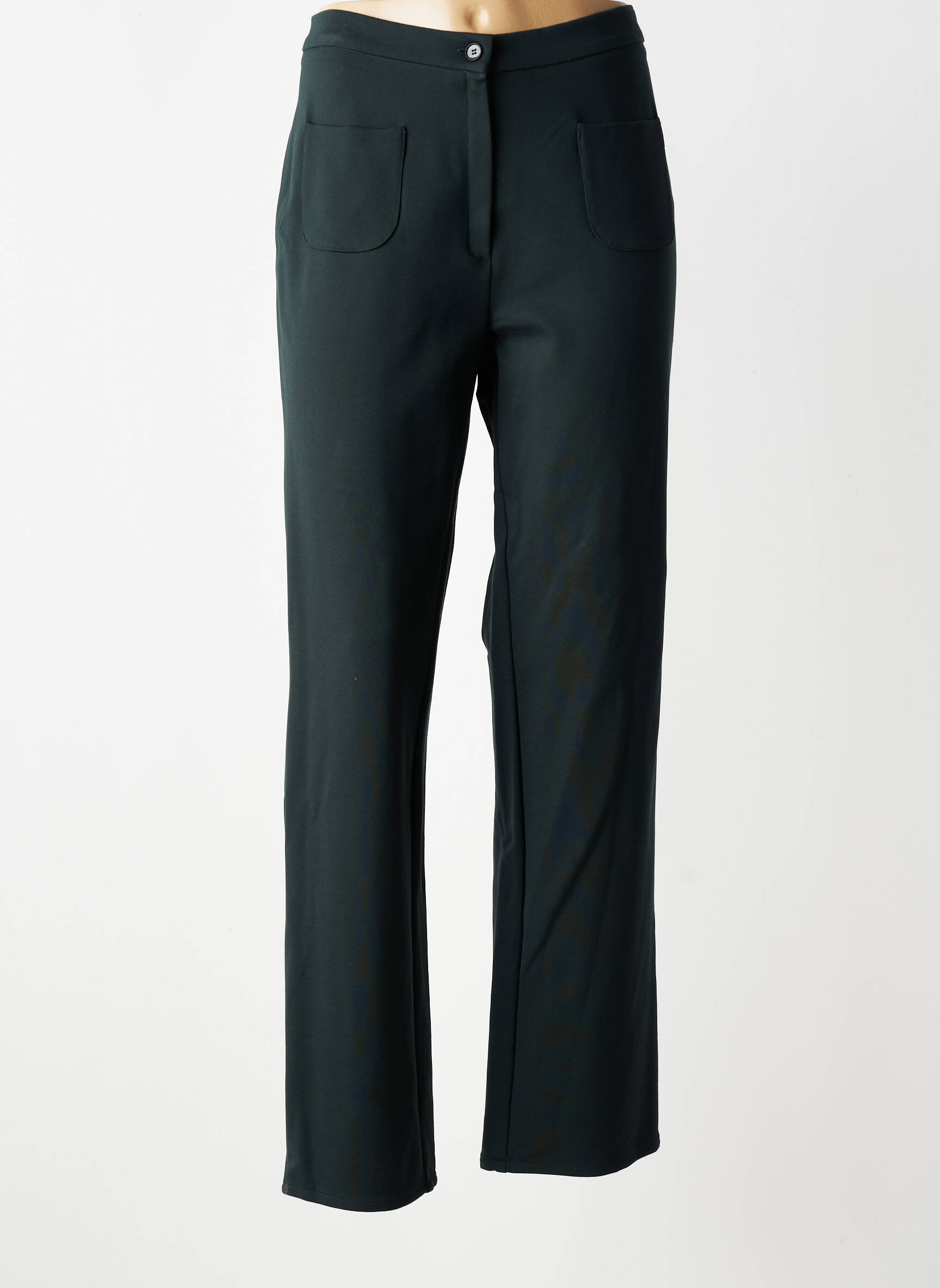 Pantalon droit stretch taille normale vert GEVANA femme