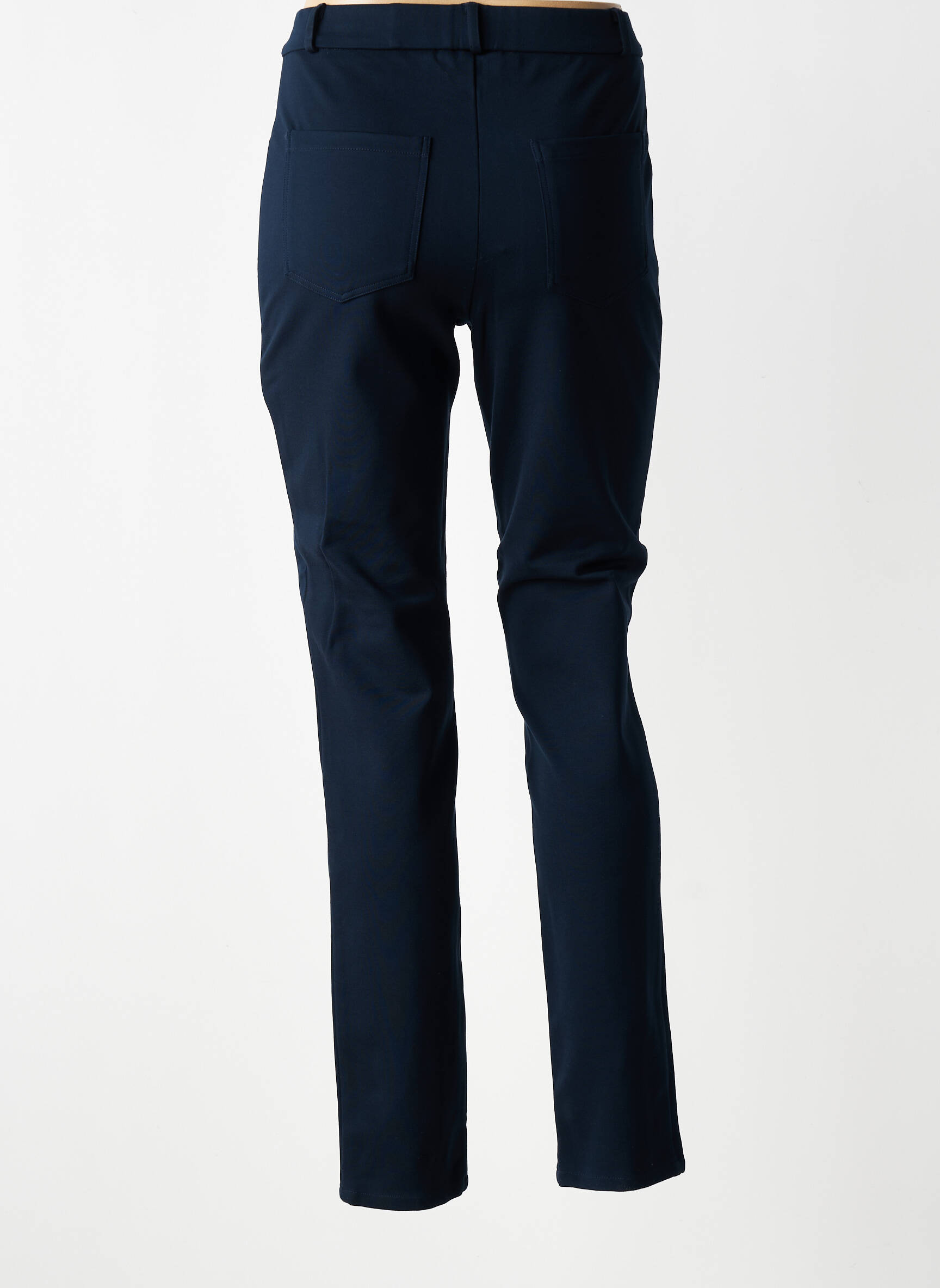 Pantalon slim taille haute taille haute bleu GEVANA femme