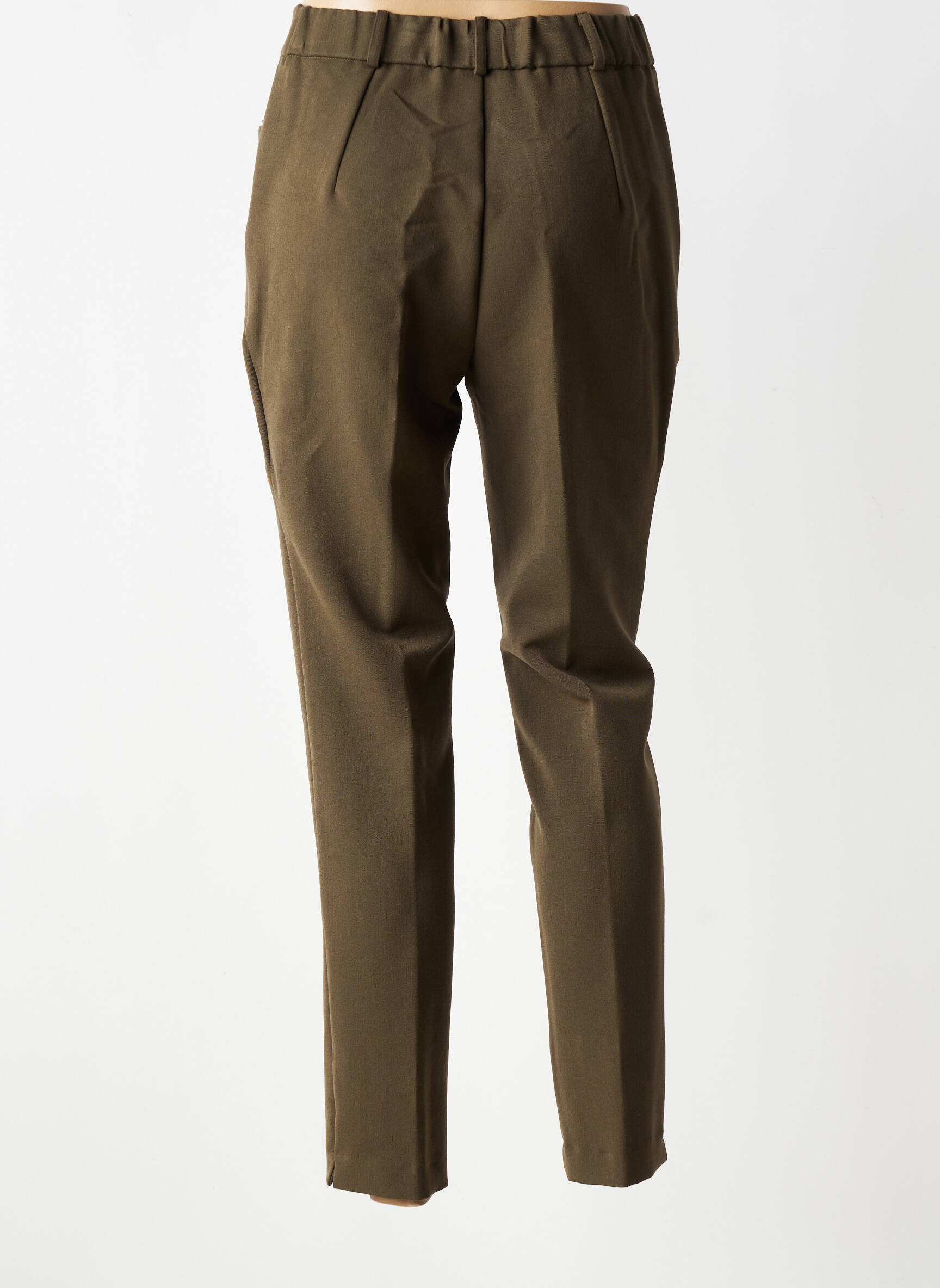 Pantalon slim taille élastique taille normale vert GEVANA femme
