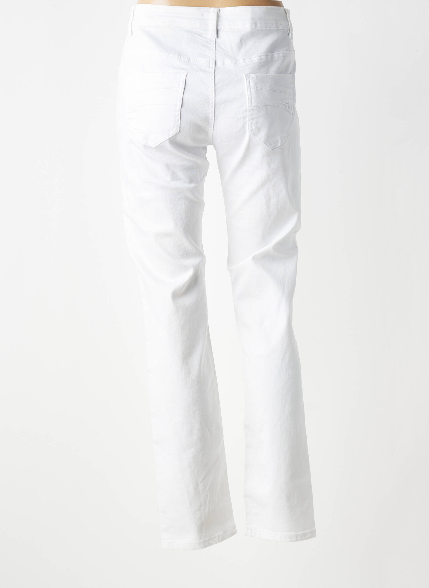 Jeans coupe slim stretch taille normale blanc GEVANA femme