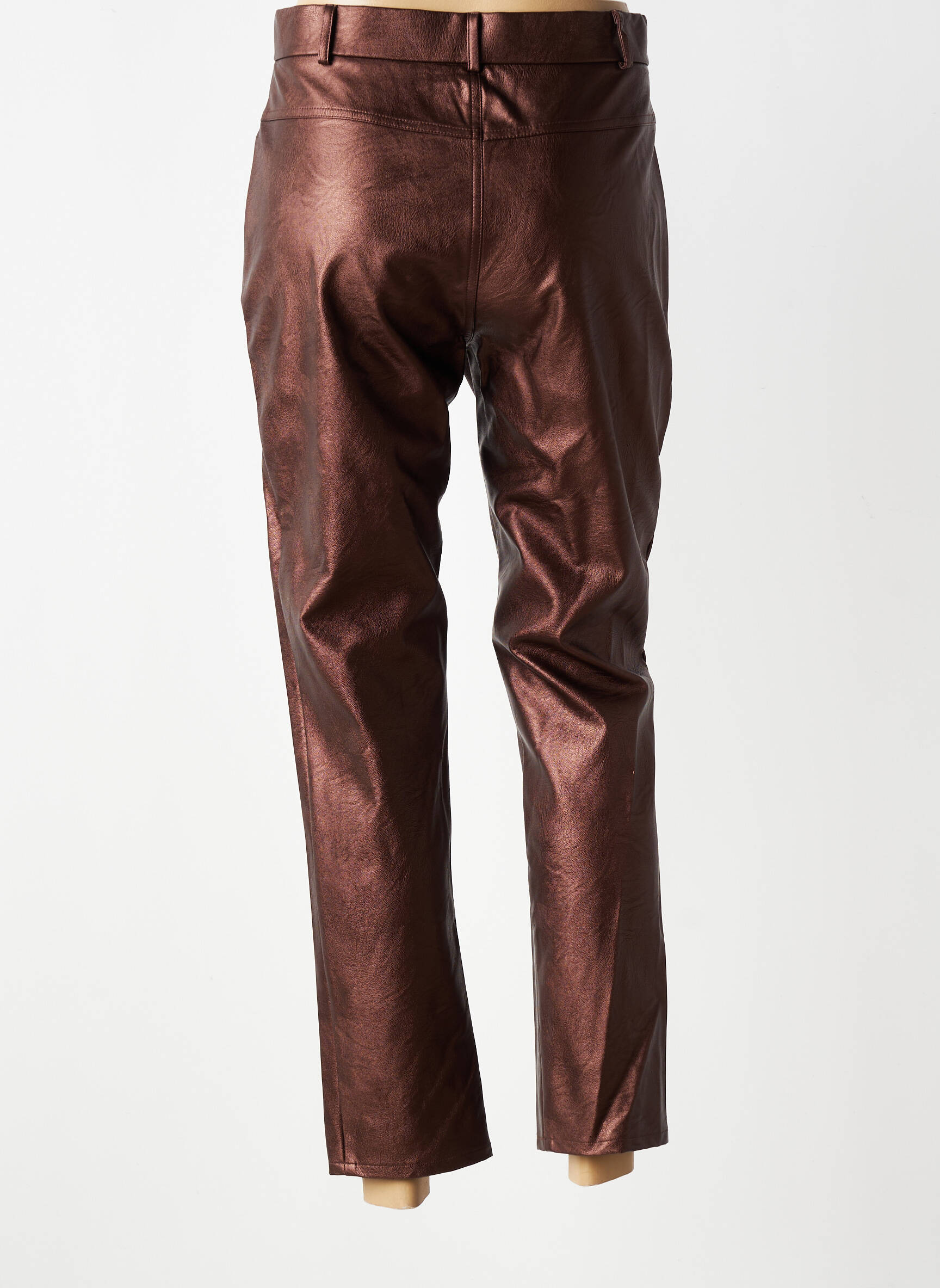 Pantalon slim taille normale taille normale marron GEVANA femme