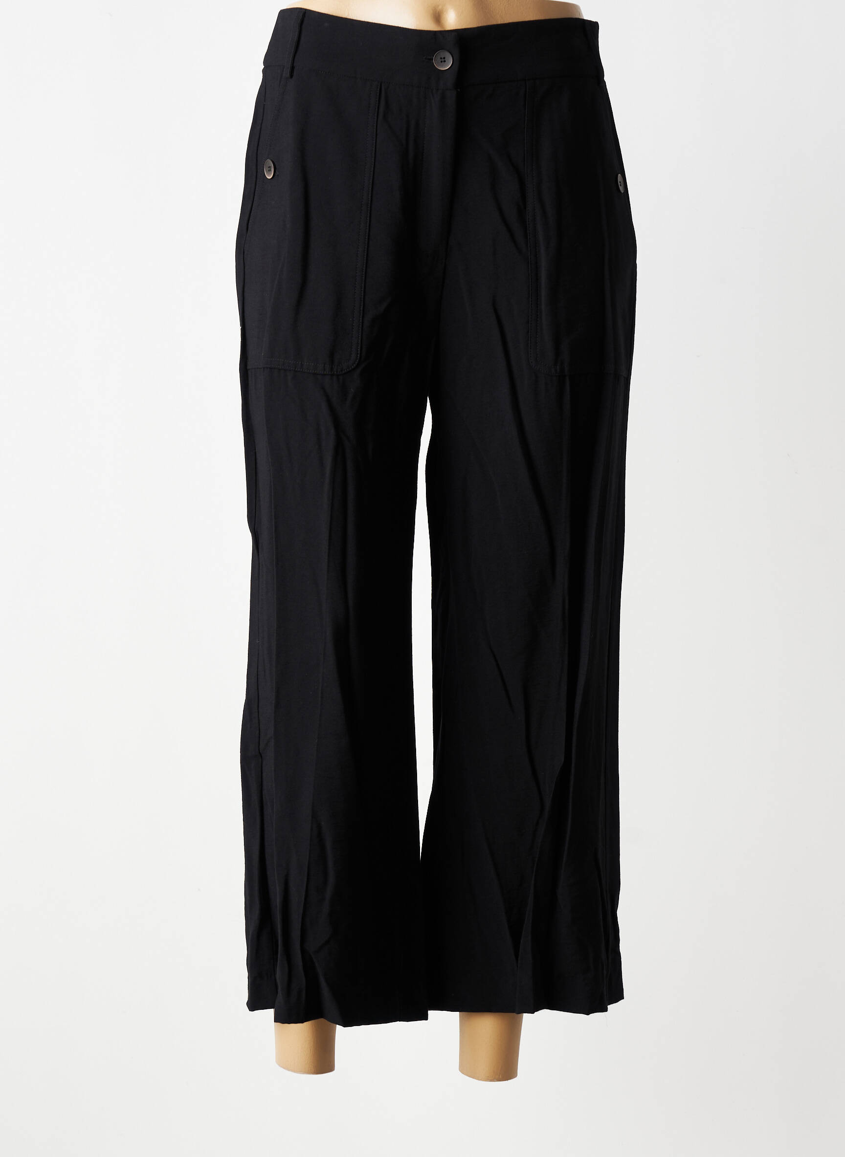 Pantalon droit taille normale taille normale noir DIVILUNE femme