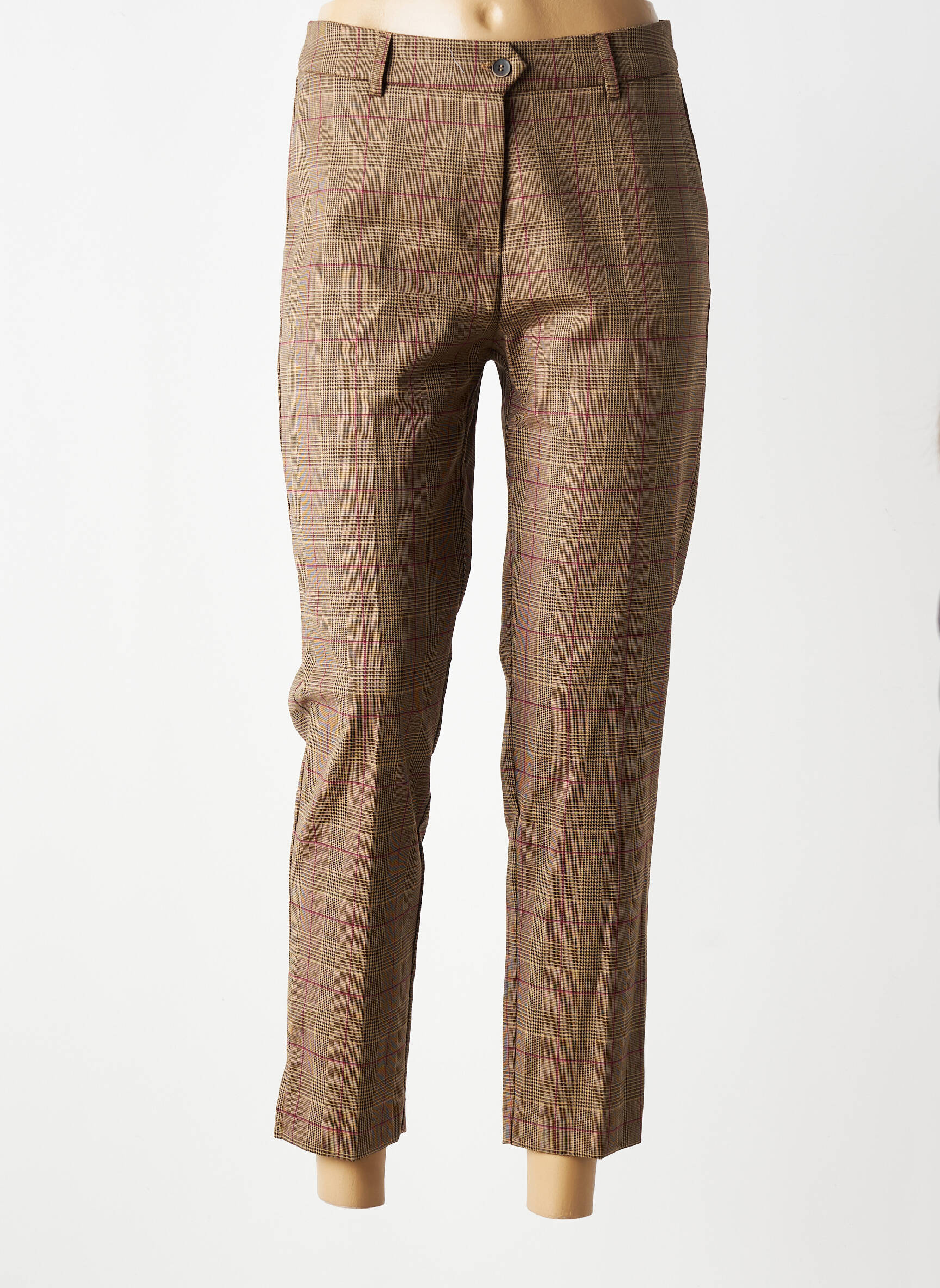 Pantalon slim taille normale taille normale marron GEVANA femme