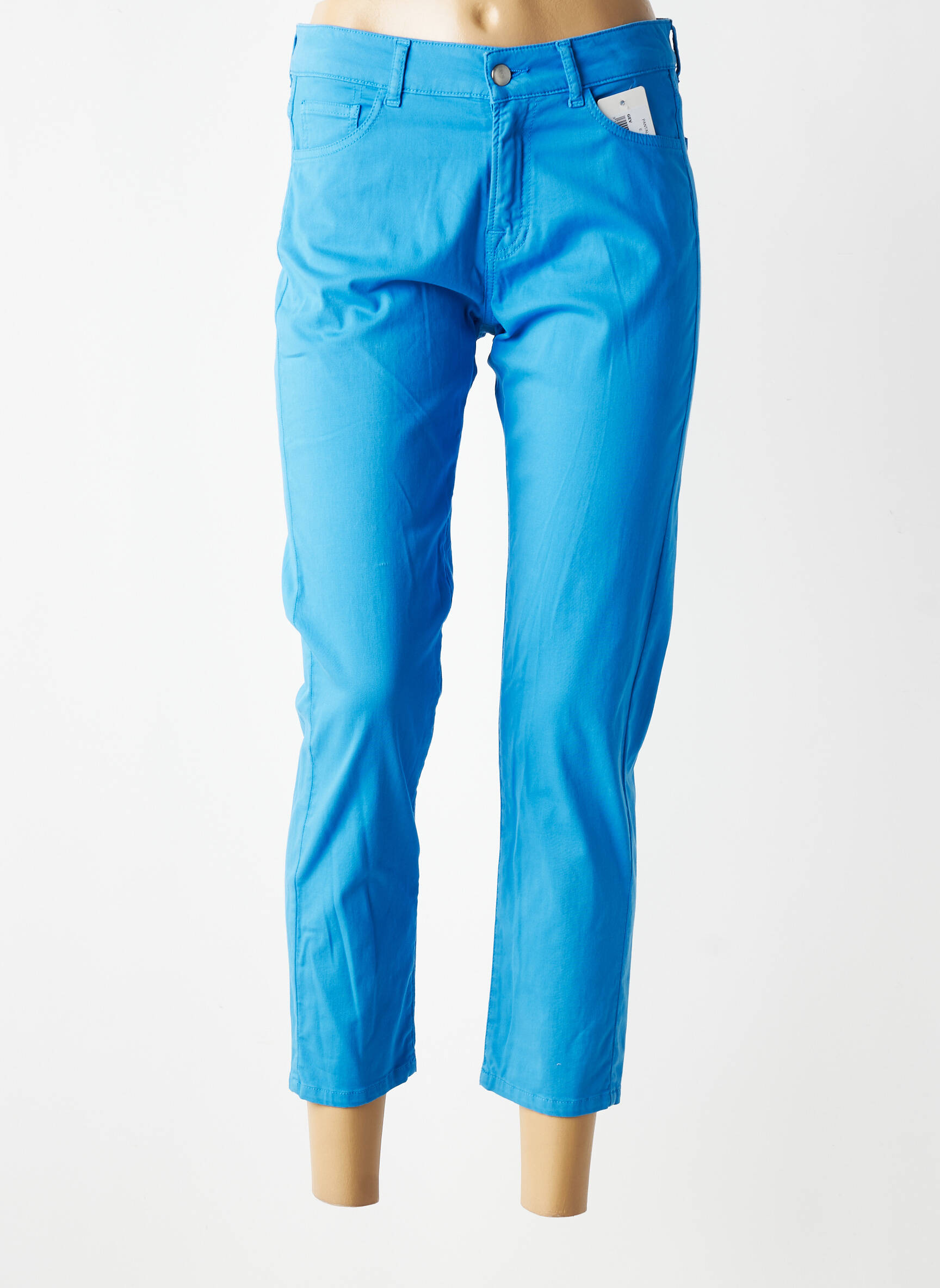 Pantacourt stretch taille normale bleu GEVANA femme