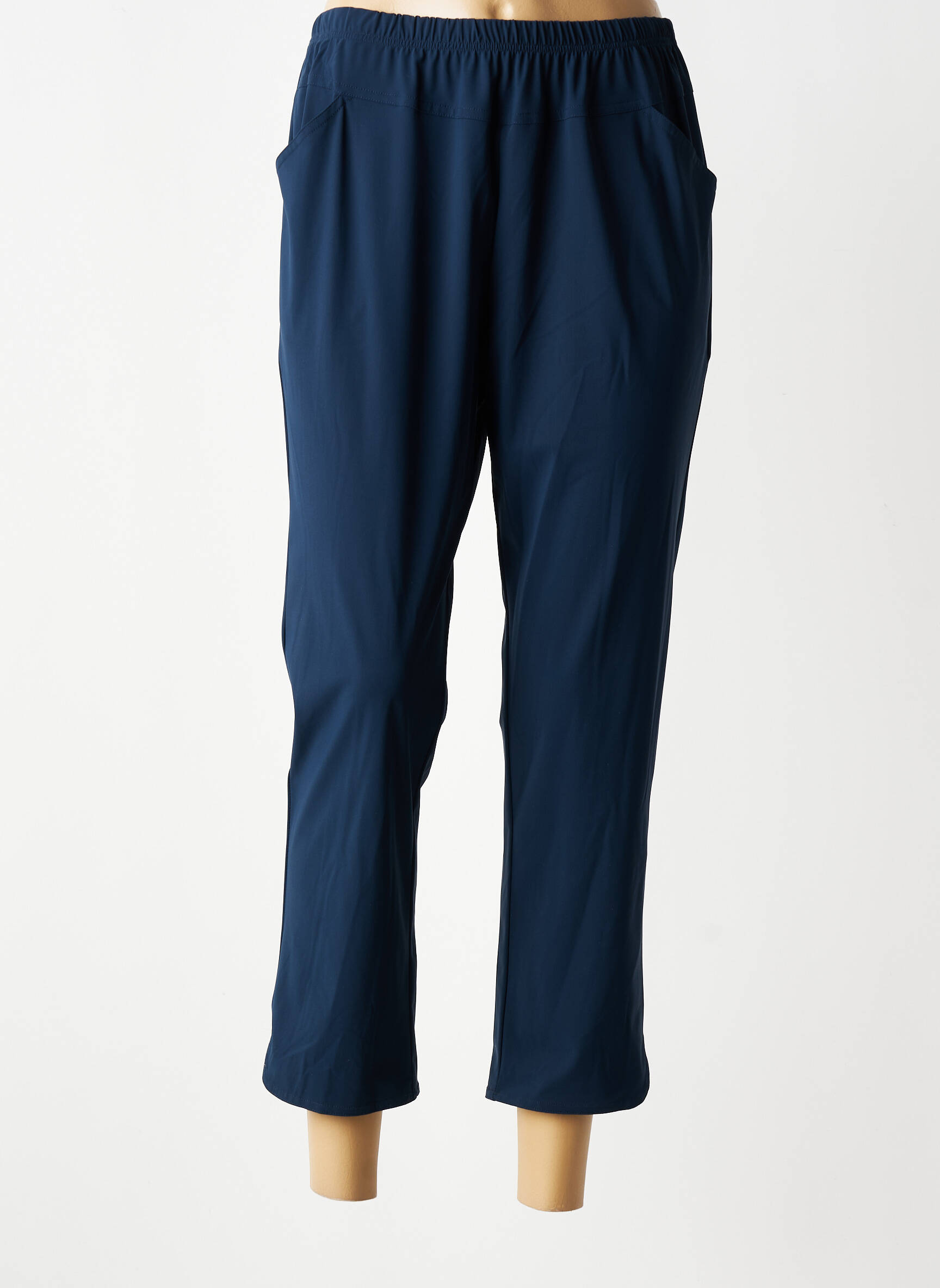 Pantalon slim taille élastique taille normale bleu GEVANA femme
