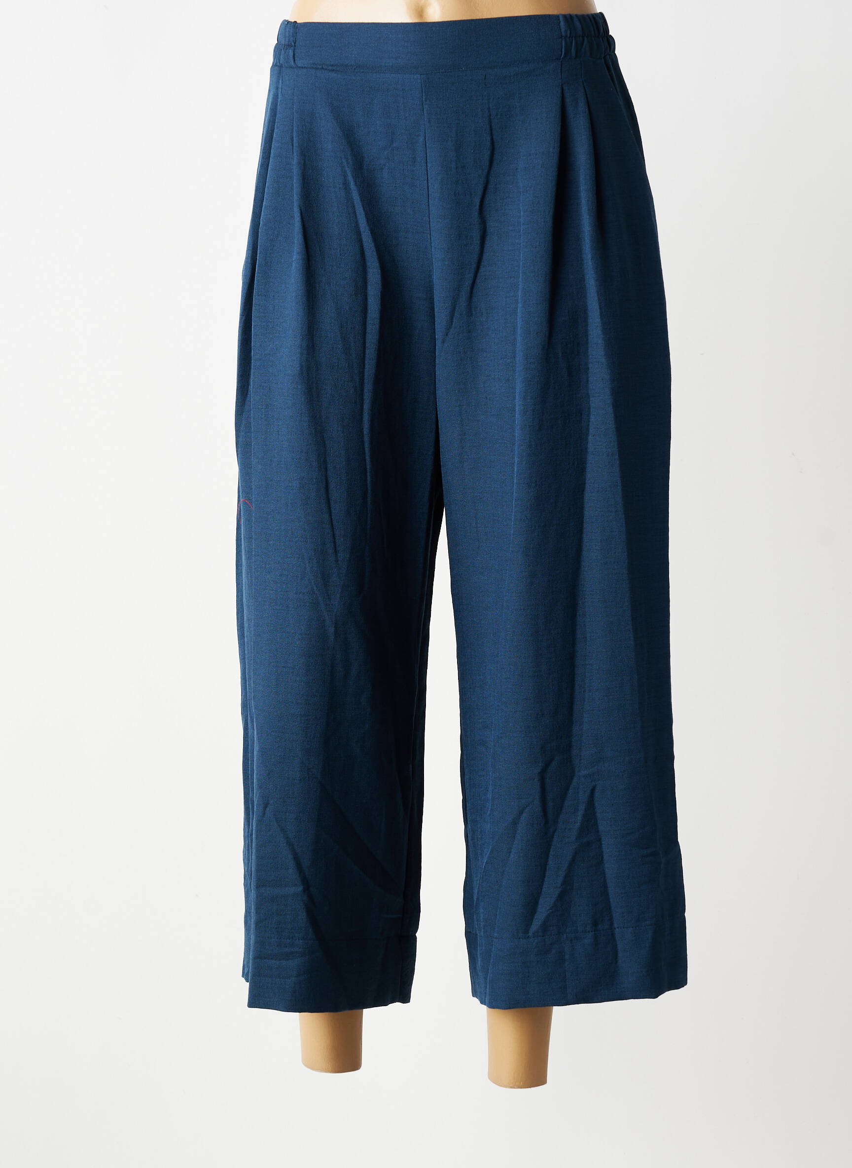 Pantalon large poches taille normale bleu GEVANA femme