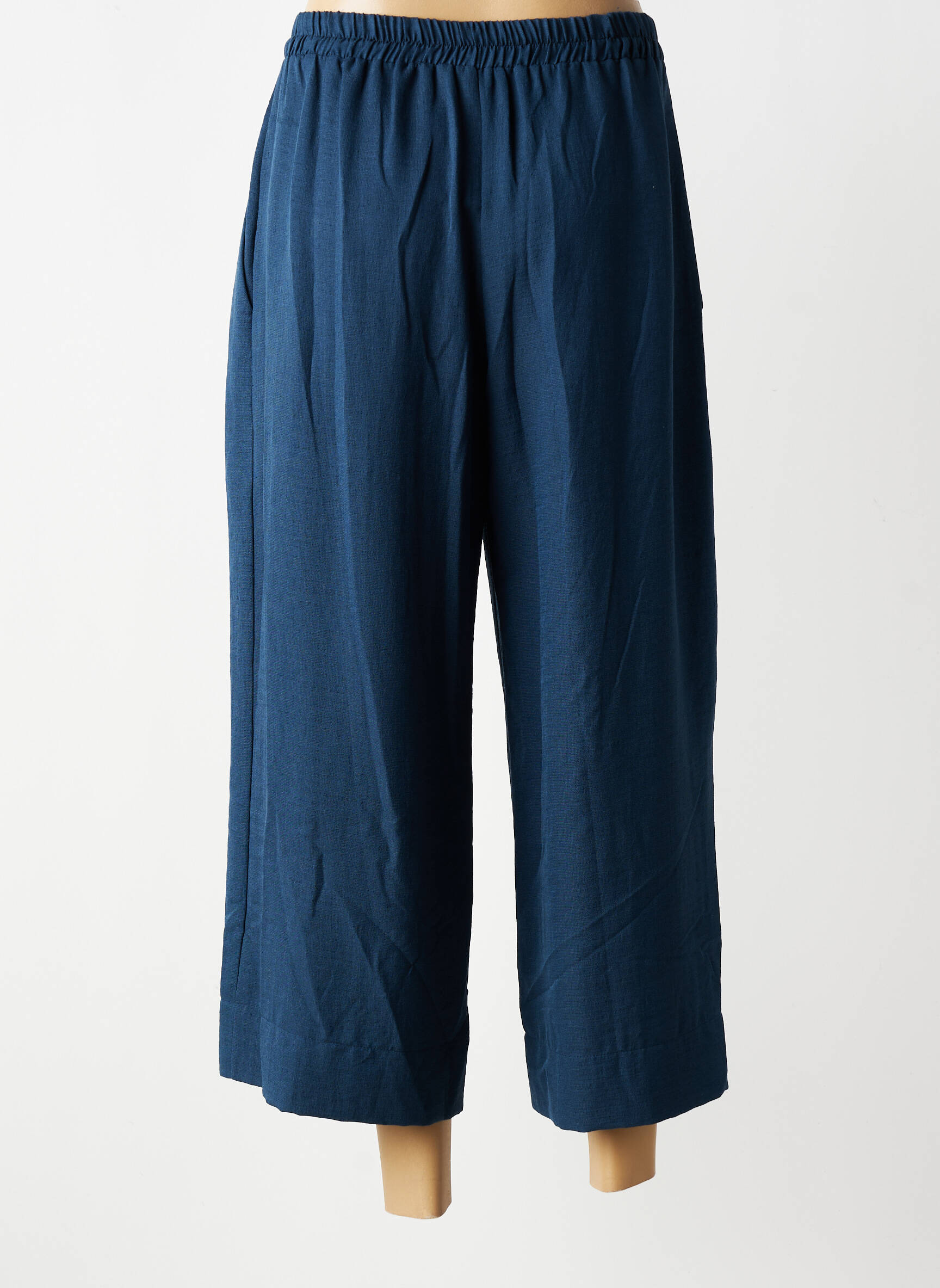 Pantalon large poches taille normale bleu GEVANA femme