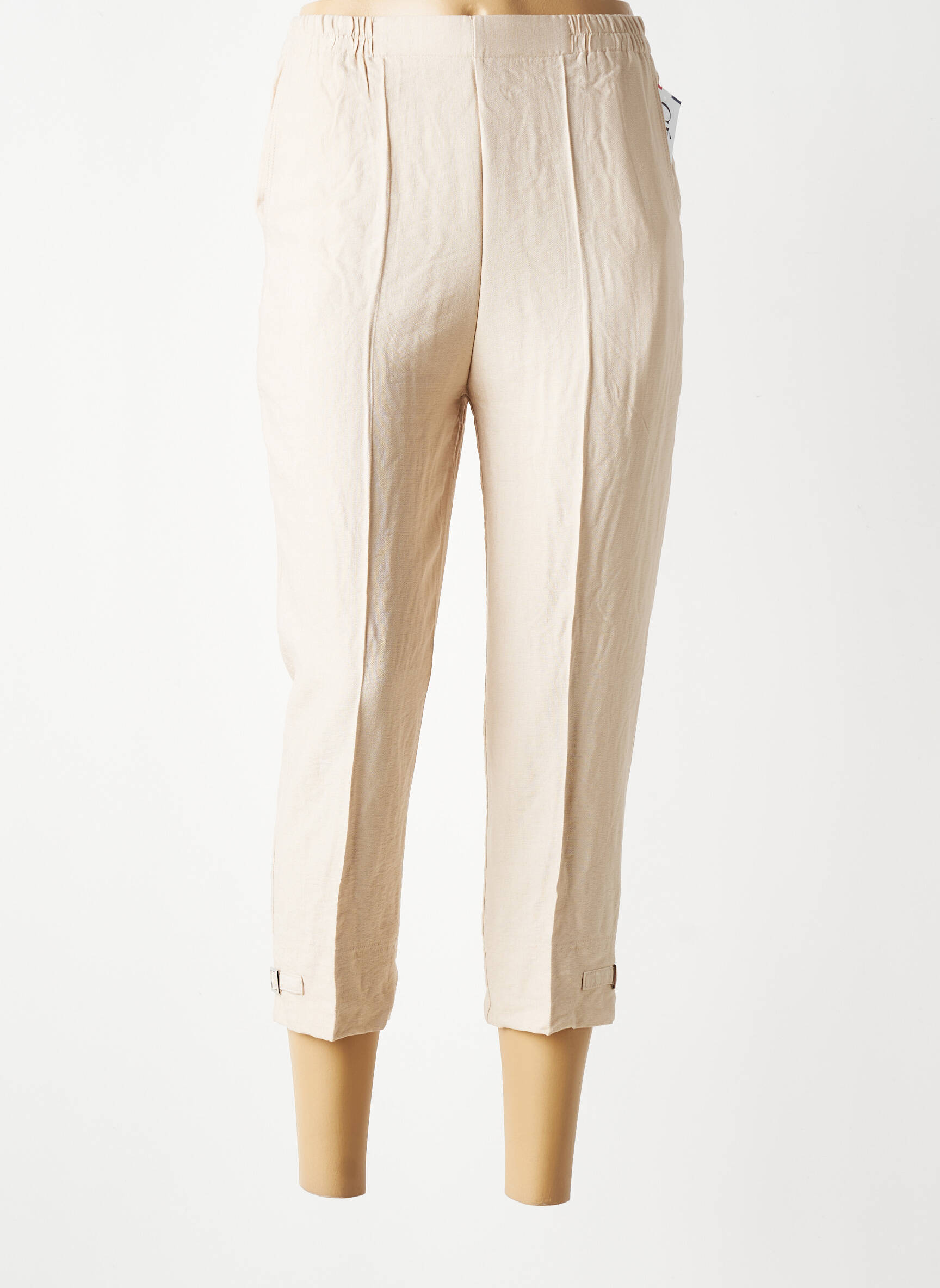 Pantacourt taille élastique taille normale beige GEVANA femme