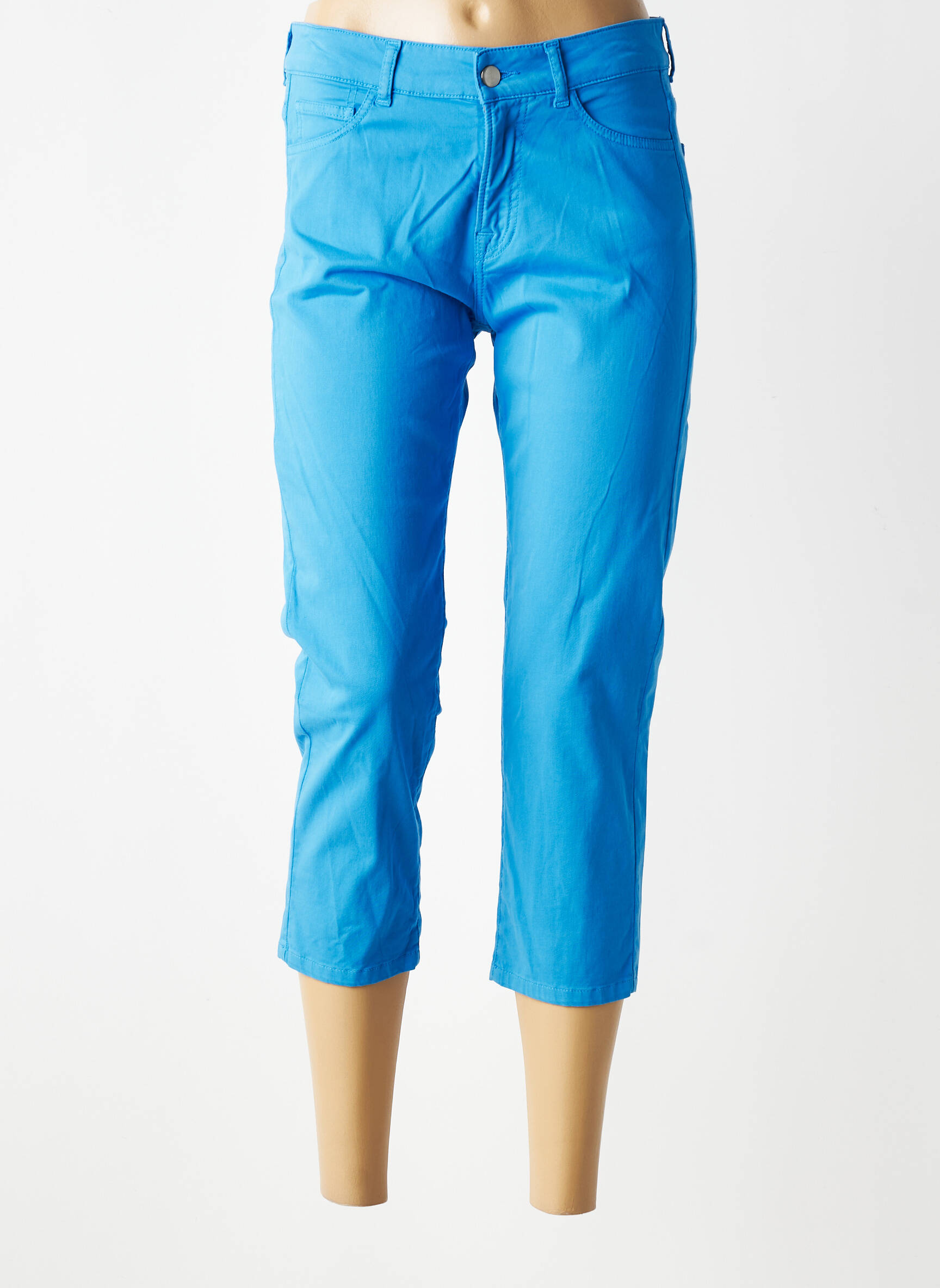 Pantacourt stretch taille normale bleu GEVANA femme