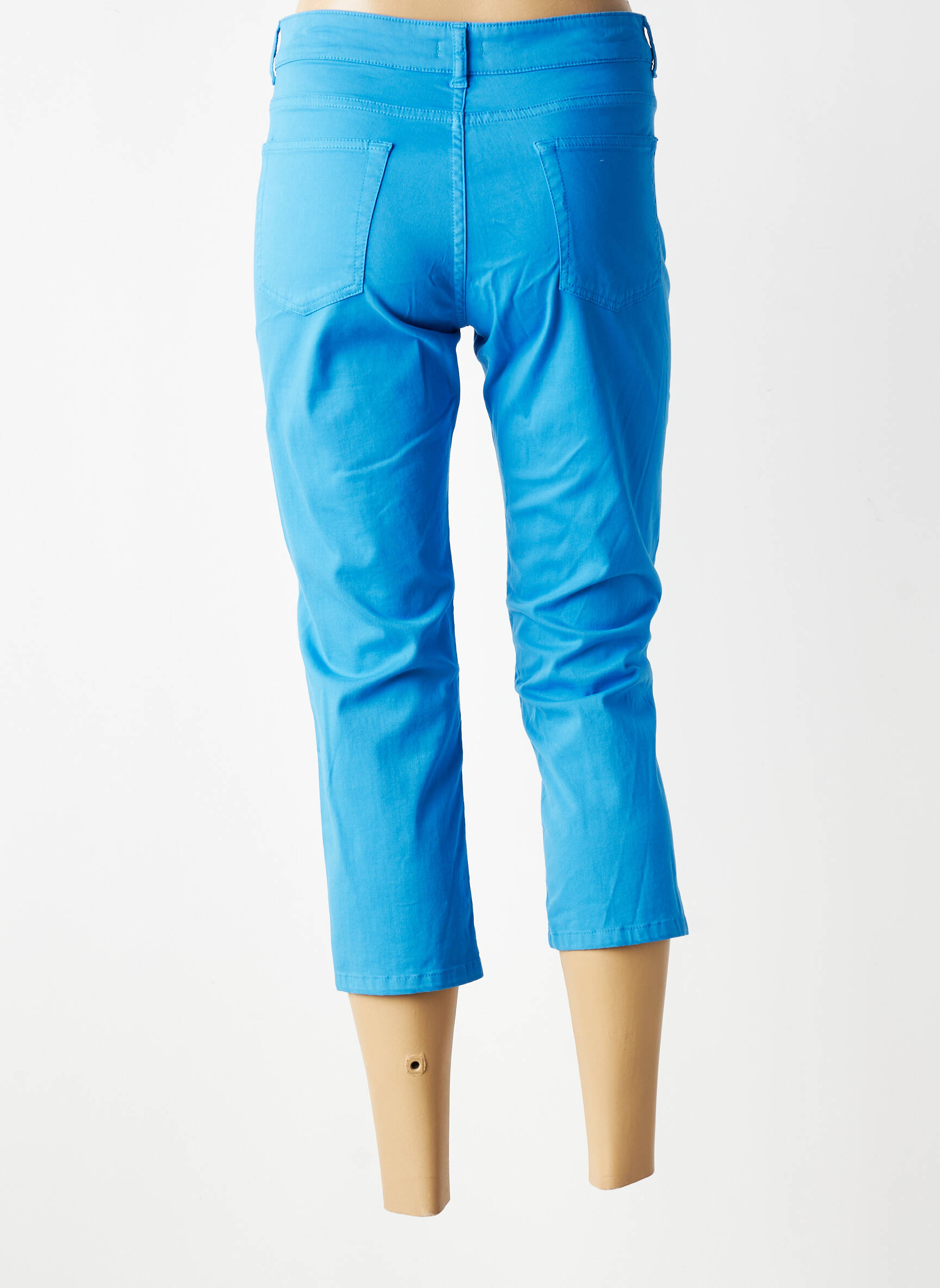 Pantacourt stretch taille normale bleu GEVANA femme