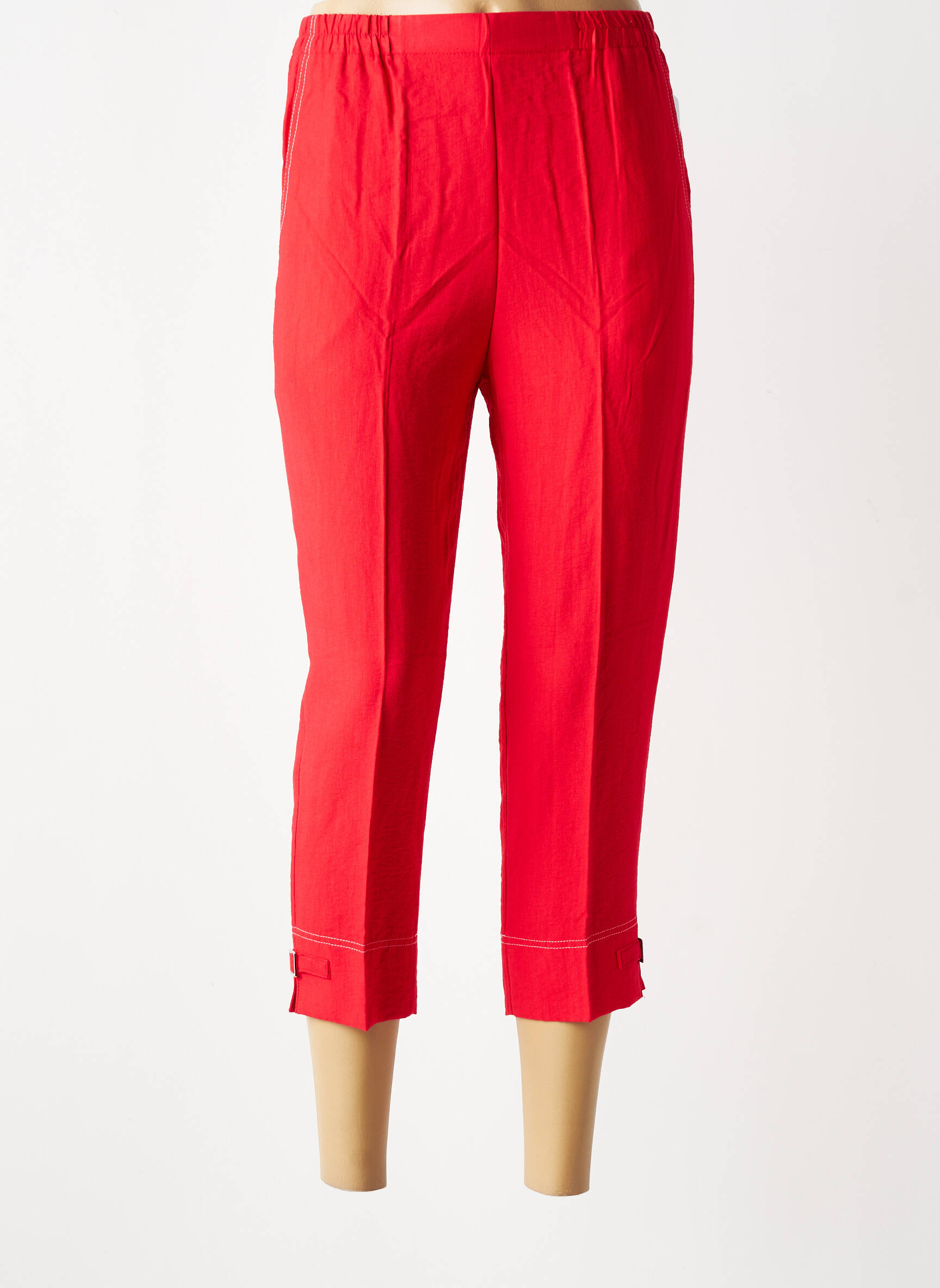Pantacourt taille haute taille haute rouge GUY DUBOUIS femme