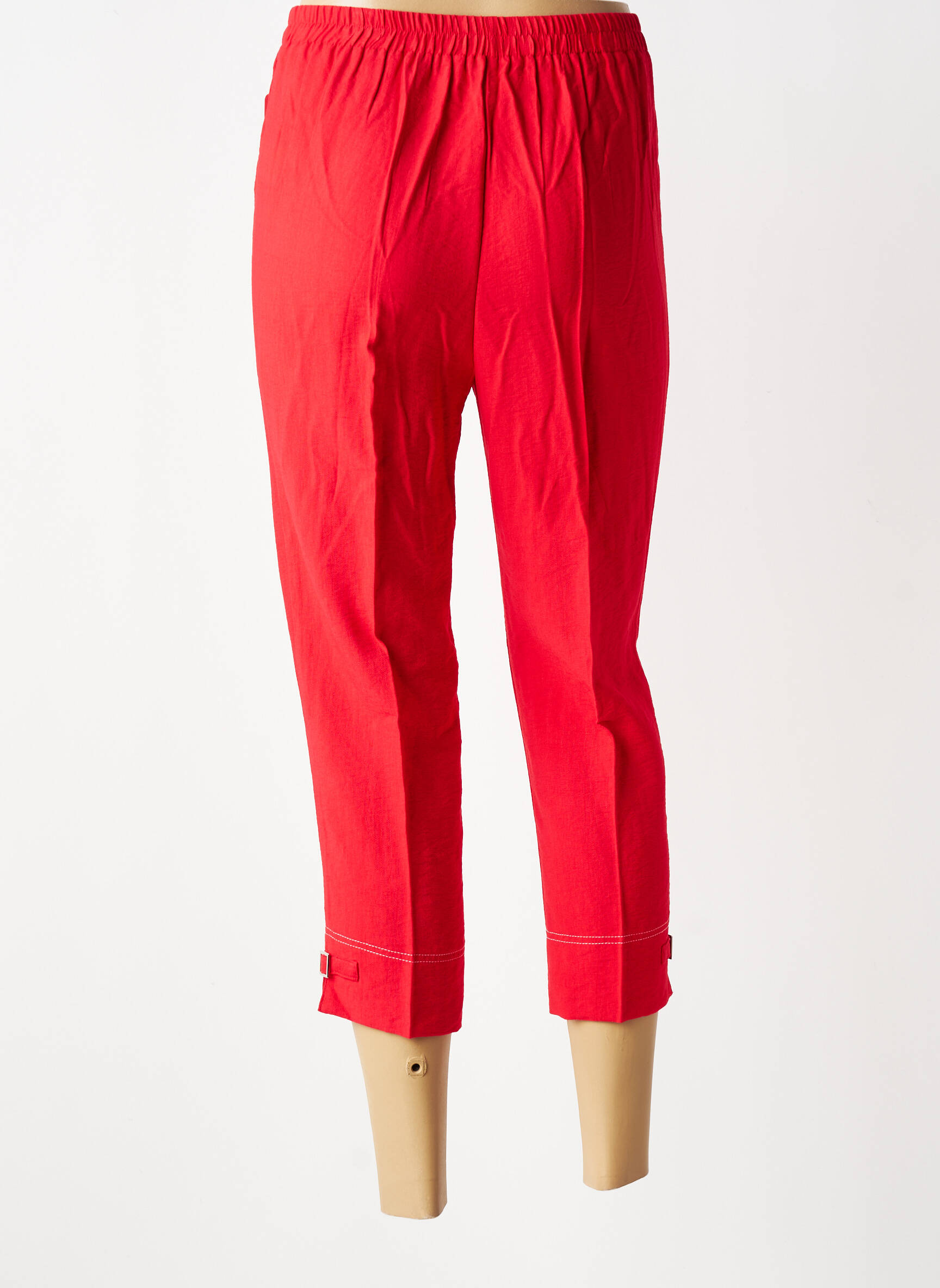 Pantacourt taille haute taille haute rouge GUY DUBOUIS femme