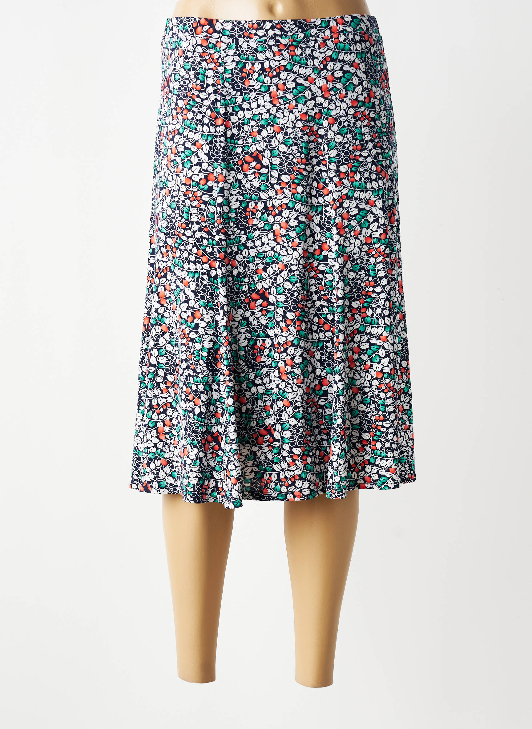 Jupe mi-longue taille normale bleu GEVANA femme