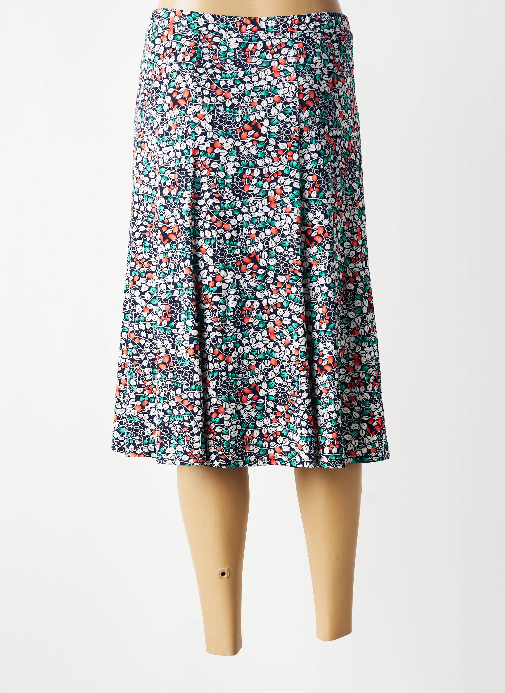 Jupe mi-longue taille normale bleu GEVANA femme