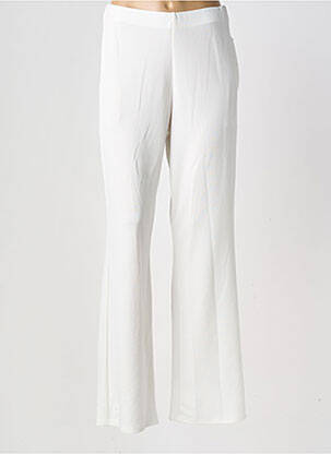 Pantalon droit tissage crêpe taille normale blanc GEVANA femme