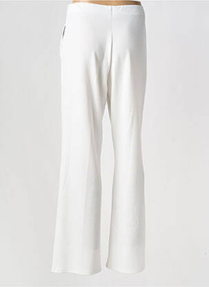 Pantalon droit tissage crêpe taille normale blanc GEVANA femme