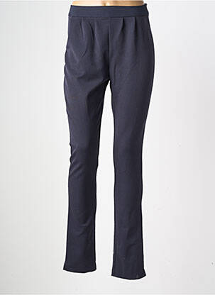 Pantalon slim tissage popeline taille normale bleu GEVANA femme