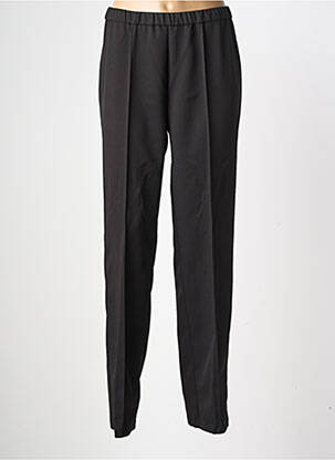 Pantalon droit tissage popeline taille normale noir GEVANA femme