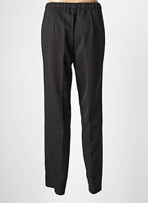 Pantalon droit tissage popeline taille normale noir GEVANA femme