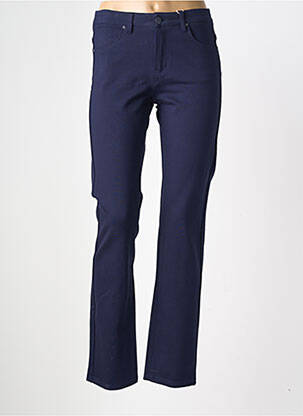 Pantalon slim tissage popeline taille normale bleu GEVANA femme