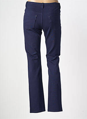 Pantalon slim tissage popeline taille normale bleu GEVANA femme
