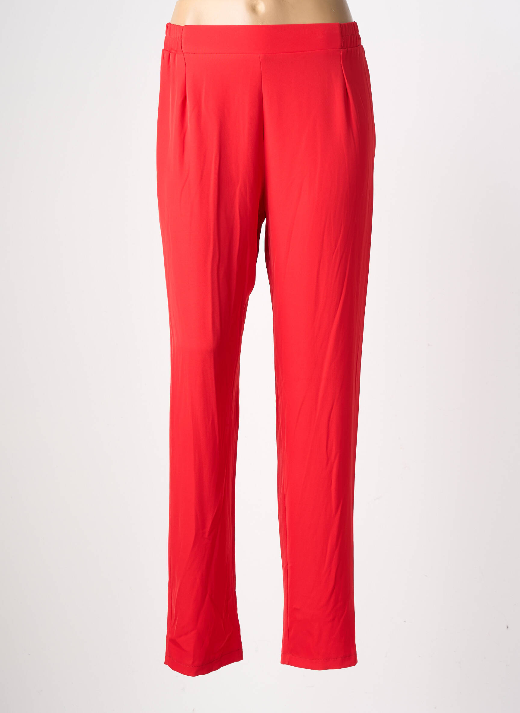 Pantalon slim taille élastique taille normale rouge GEVANA femme