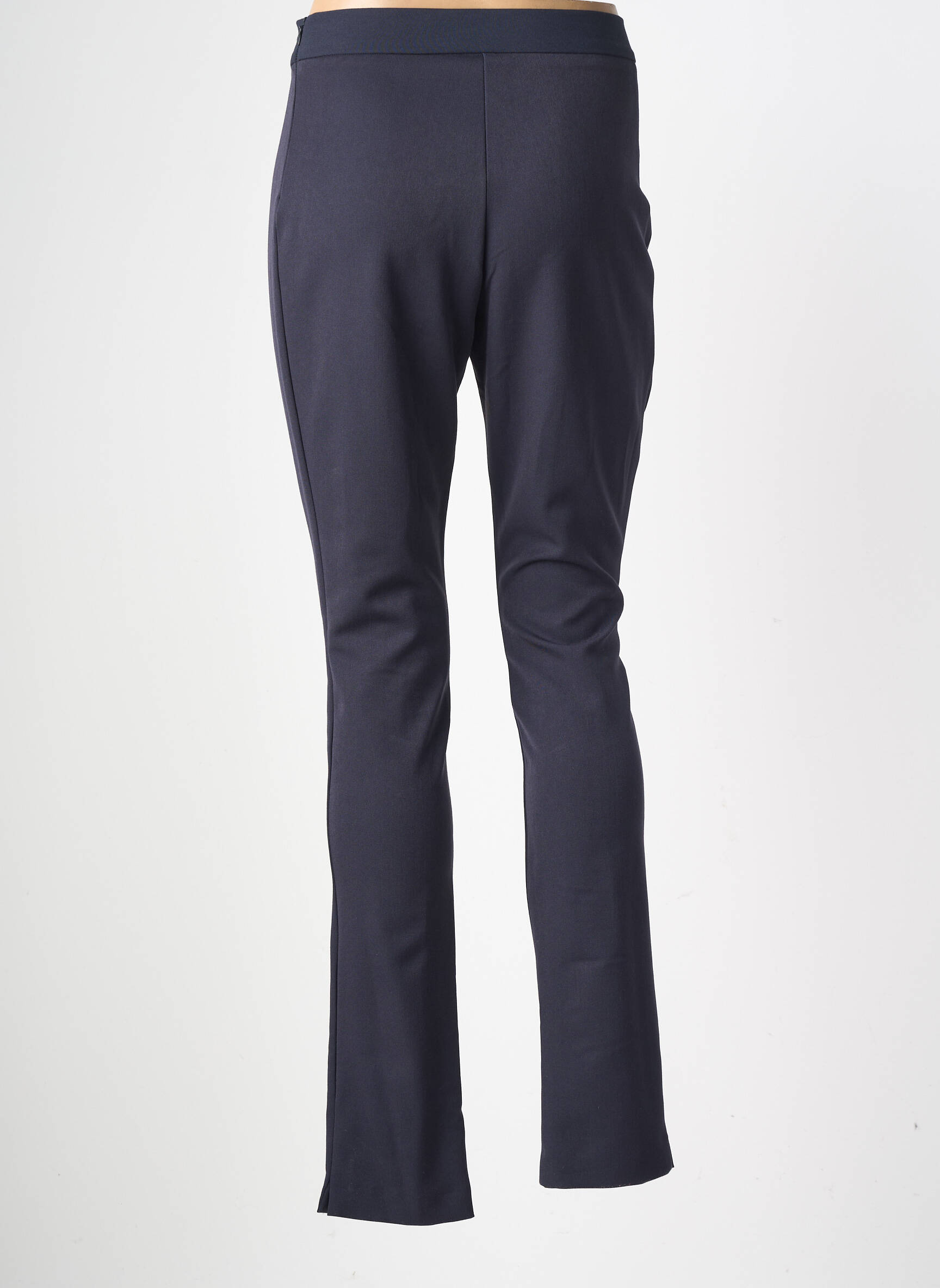 Pantalon slim tissage popeline taille normale bleu GEVANA femme